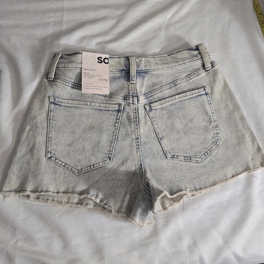 So High Rise Mom Denim Jean Cutoff Shorts 5/27 Nwt - Picture 2 of 2